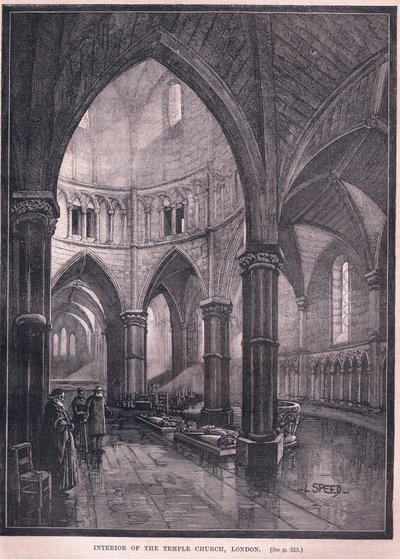 Innenraum der Temple Church, London von L. Speed